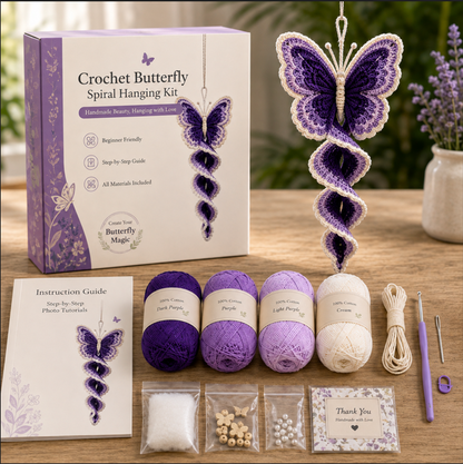 🎁Crochet Spiral Hanging Kit – Beginner-Friendly DIY Garden Animal Decor 🧶🌿