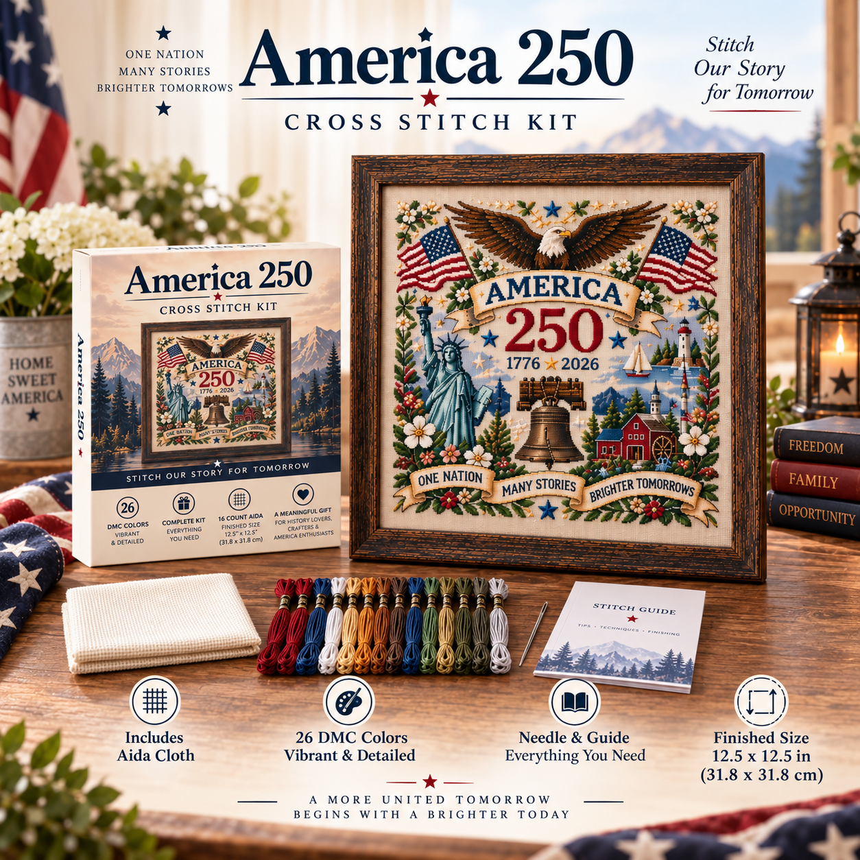 America 250 kit materials and finished size information