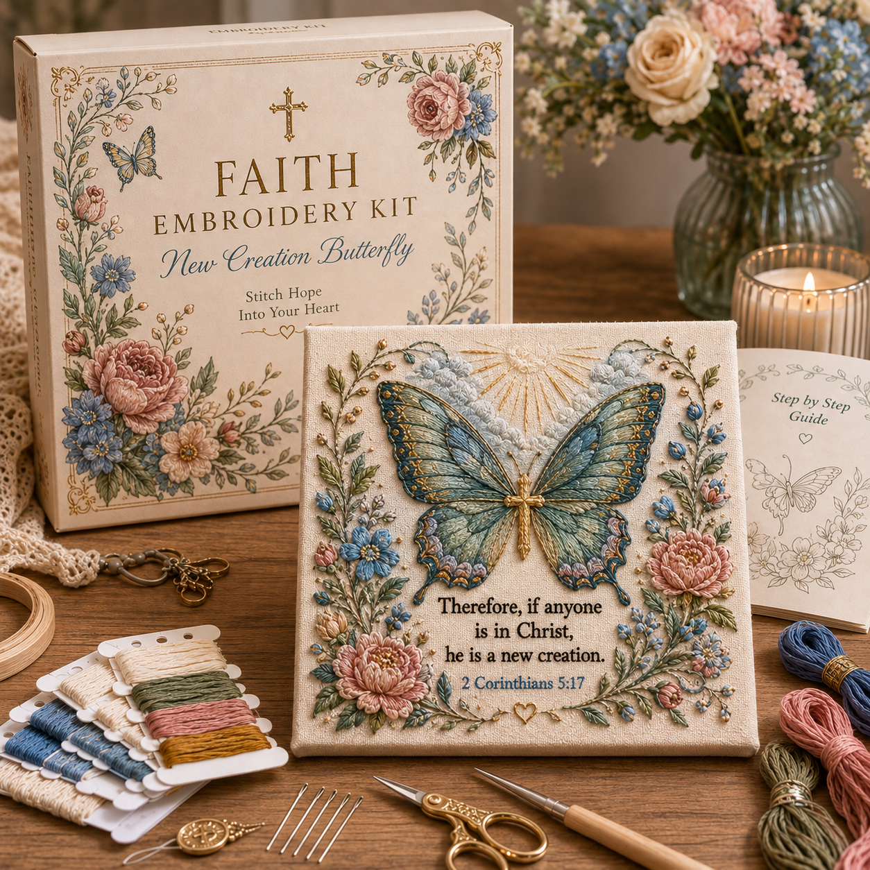 ✝️ Grace & Glory Faith Embroidery Collection - BUY 3 GET 1 FREE（4 PCS）