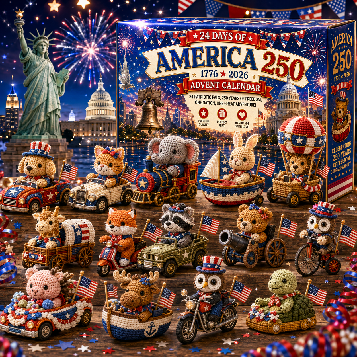 🇺🇸🎆 24 Days of America 250 – 1776–2026 Patriotic Collectibles Advent Calendar 🦅🎁