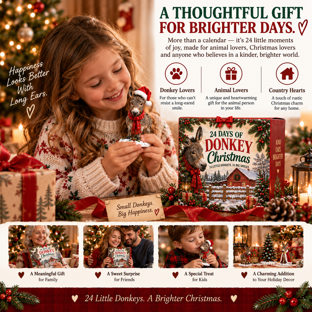 Kind Ears, Brighter Days — 24-Day Donkey Christmas Collection
