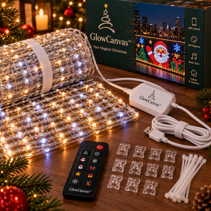 🎄 GlowCanvas™ Smart Christmas Curtain Lights – App-Controlled DIY Animated LED Display
