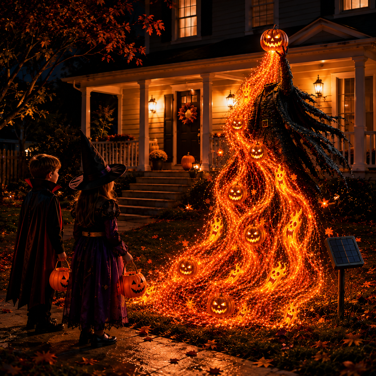 Headless Horseman Pumpkin Curse 🎃 Flowing Solar Halloween Yard Light