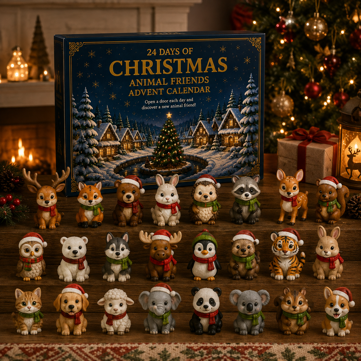 🎄 2026 Animal Friends Advent Calendar, 24 Days of Christmas Collectible Figurines