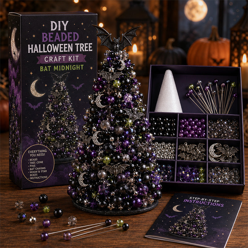 Bat Midnight beaded Halloween tree kit
