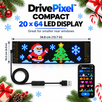 🎄 DrivePixel™ Smart LED Car Window Display | App-Controlled Animated Pixel Screen