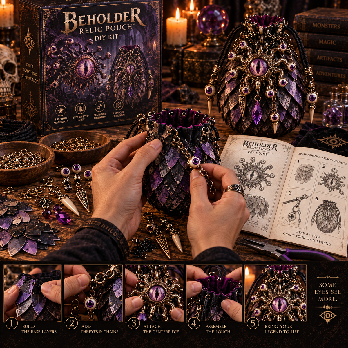 🧿⚔️ Legendary Relic Pouch DIY Kit™ – Fantasy Chainmail Scale Craft