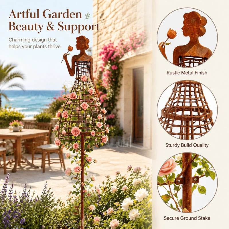 💃Rust-Style Female Dress Plant Climbing Trellis - Outdoor Garden Decor