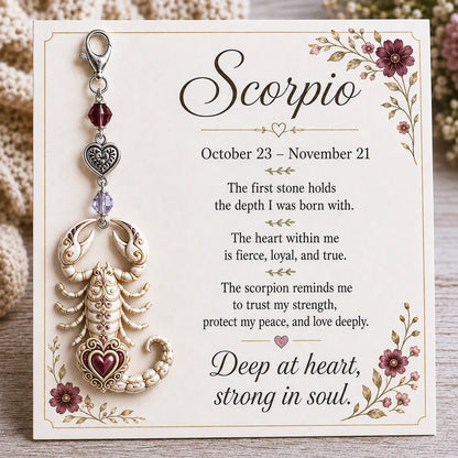 🌙12 Zodiac Birthstone Charm Keepsake Card Collection