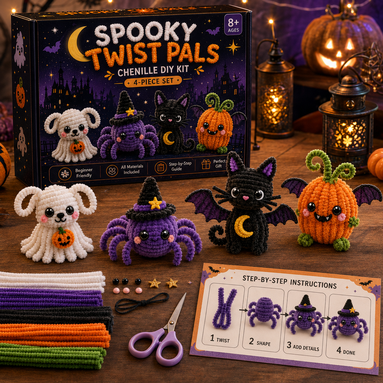 ✨🎃 Spooky Twist Pals Chenille DIY Kit 👻🕷️