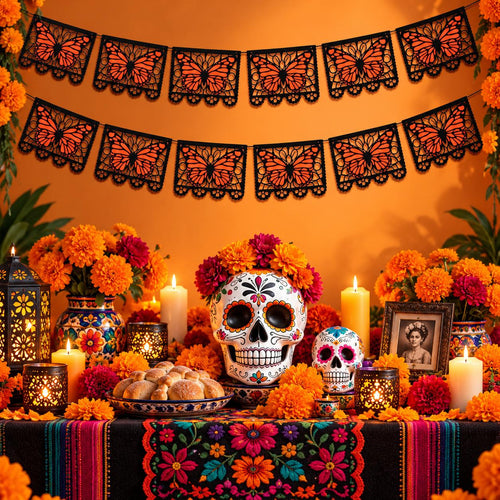 🔥LAST DAY 50% OFF-🦋 Monarchs Return Home™ Day of the Dead Butterfly Memorial Banner