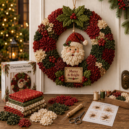 🔥49% Off Last Day🎄 3D Fabric Poke Wreath DIY Kit