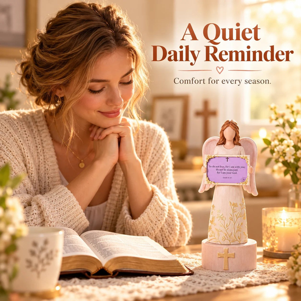 🙏✨Hand-Crafted Resin Angel Figurine with Color-Coded Bible Verse Cards & Storage Box 🕊️🎁(📦Buy 2 Free Shipping)
