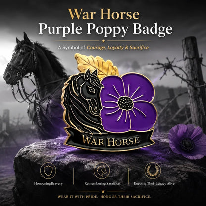 Limited Edition War Horse Purple Poppy 111th Anniversary Remembrance Brooch