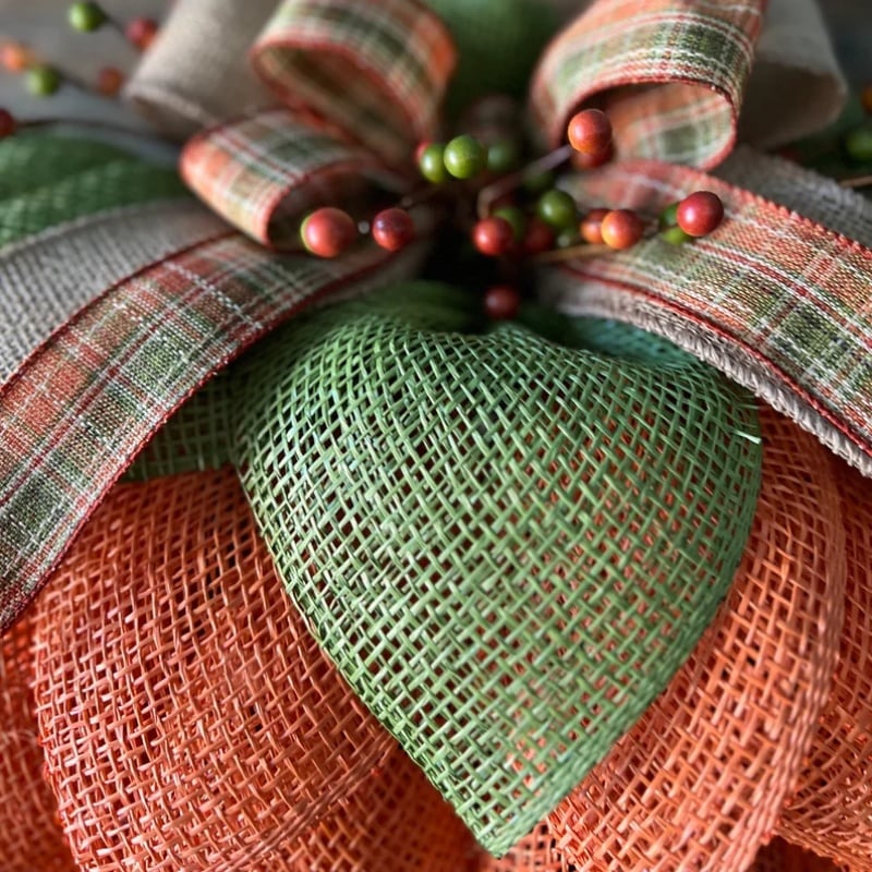 🔥 🍁Handmade Fall Pumpkin Wreath🎃