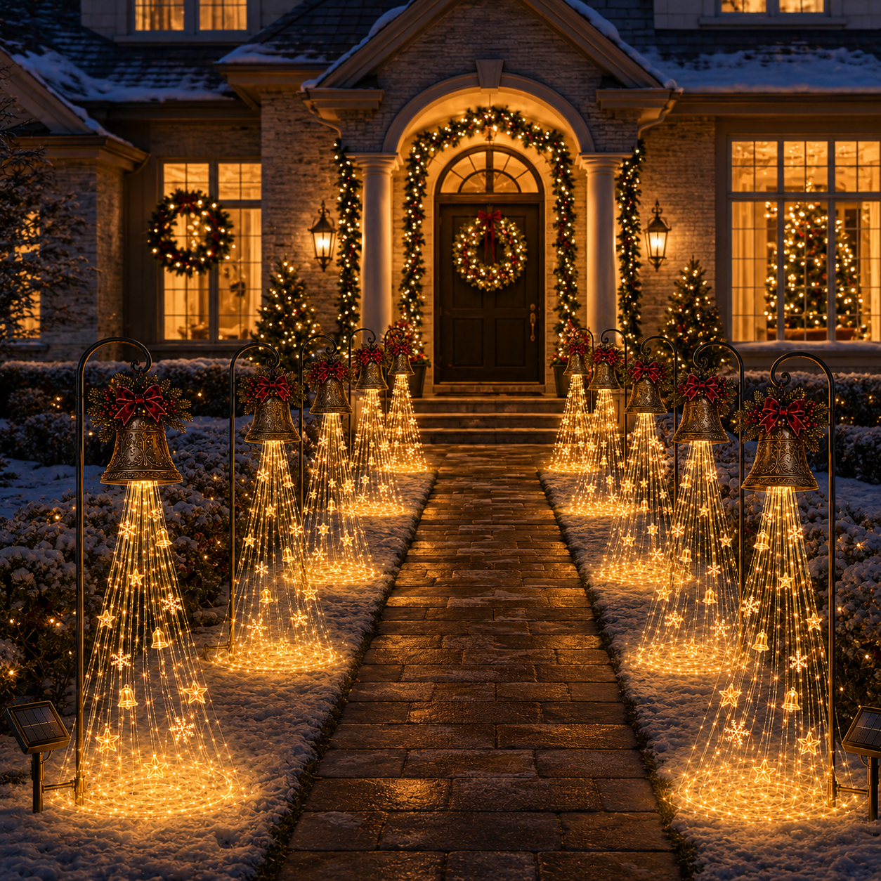 🎁Christmas Bell Cascade Solar Yard Light✨