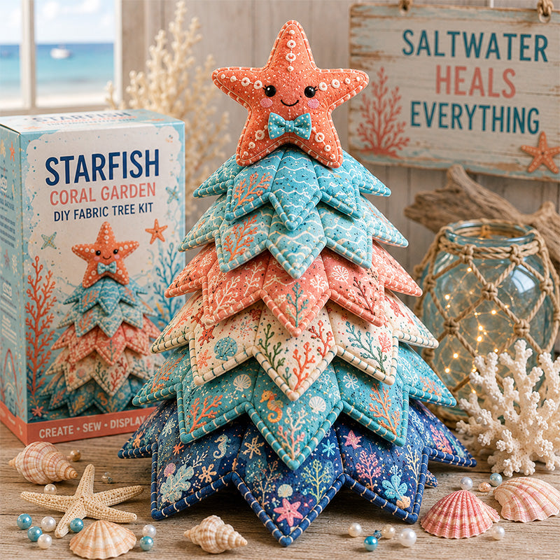 🔥Last Day Buy 3 Get 1 Free - Ocean Friends DIY Patchwork Christmas Tree Kit 🌊🎄