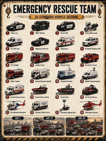 🚒Build the Fleet Collection 24-Day Vehicle Advent Calendar Series | ✨A New Adventure Every Morning