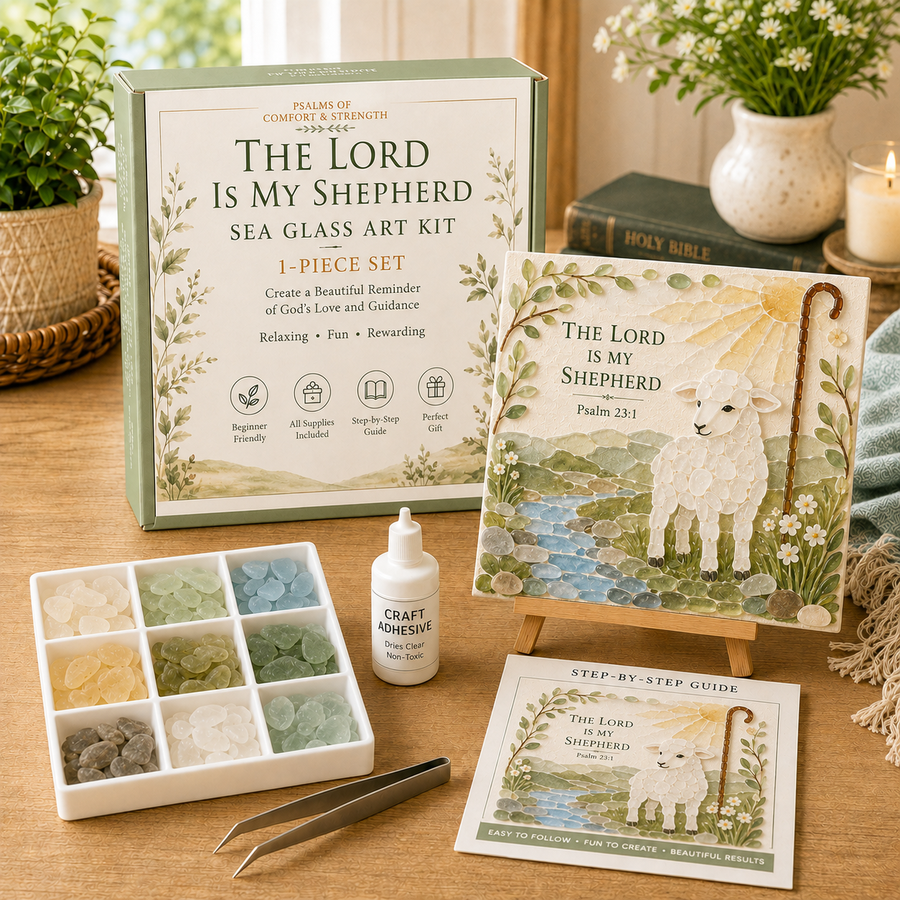 The Lord Is My Shepherd sea glass-style art kit