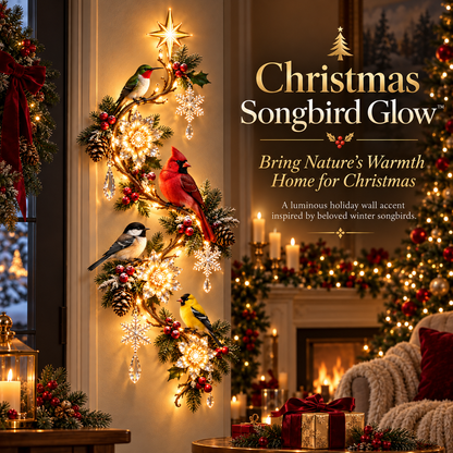 🎄🐦 Christmas Songbird Garden Glow™ – Illuminated Holiday Bird Wall Décor