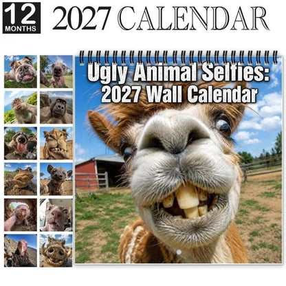 ⏰Limited Stock 50% OFF -📸 Ugly Animal Selfies™ 2027 Wall Calendar – 12 Months of Terrible Angles & Perfect Timing