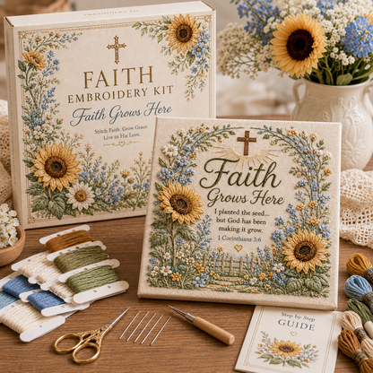 ✝️ Grace & Glory Faith Embroidery Collection - BUY 3 GET 1 FREE（4 PCS）