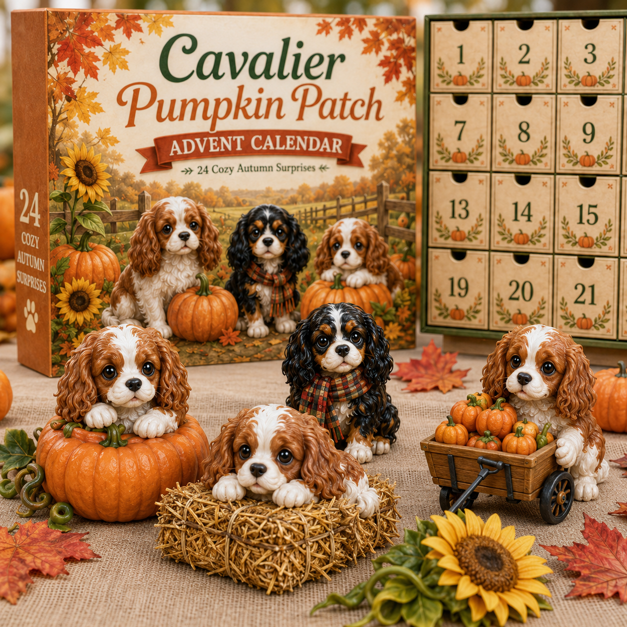 ⏰Limited Stock 50% OFF -🐶 24 Days of Cavalier Christmas Advent Calendar 2026 – 24 Collectible Cavalier Surprises（Acrylic）