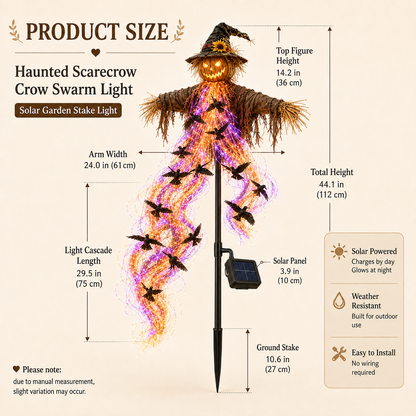 🎃 When The Crows Take Flight™ Haunted Scarecrow Solar Garden Light