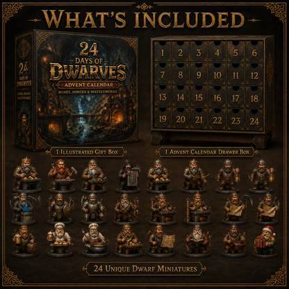 🎁 2026 Christmas Dwarf Advent Calendar – 24 Unique Dwarves to Build Your Fantasy Kingdom 🎄