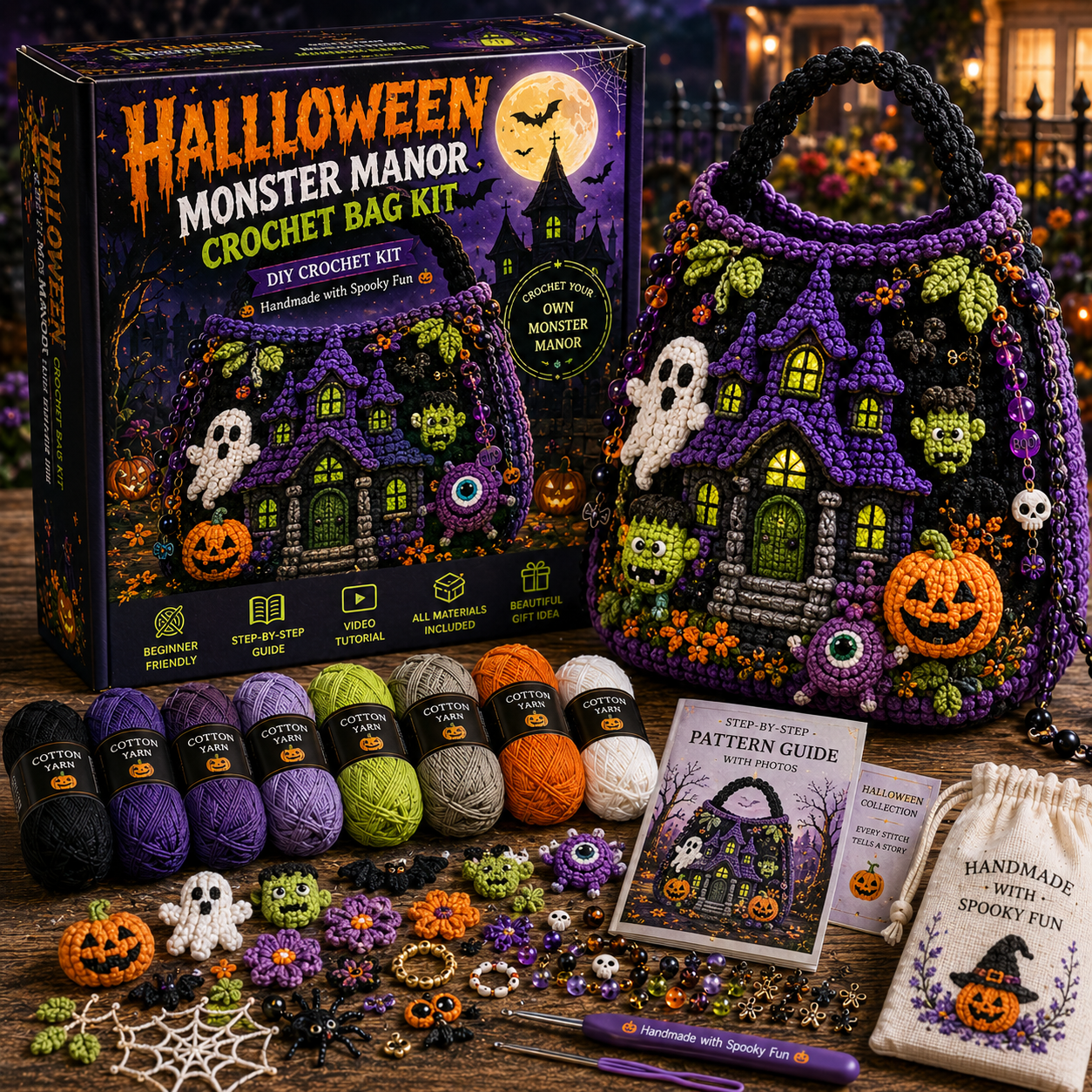 🧶 Whimsical Storybook Crochet Bags — 6-Style Fantasy DIY Crochet Bag Kit