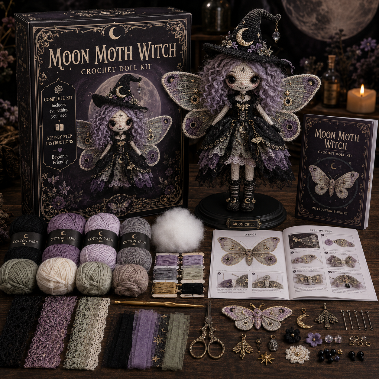 👑Midnight Macabre Crochet DIY Collection 🕯️- BUY 3 GET 1 FREE（4 PCS）