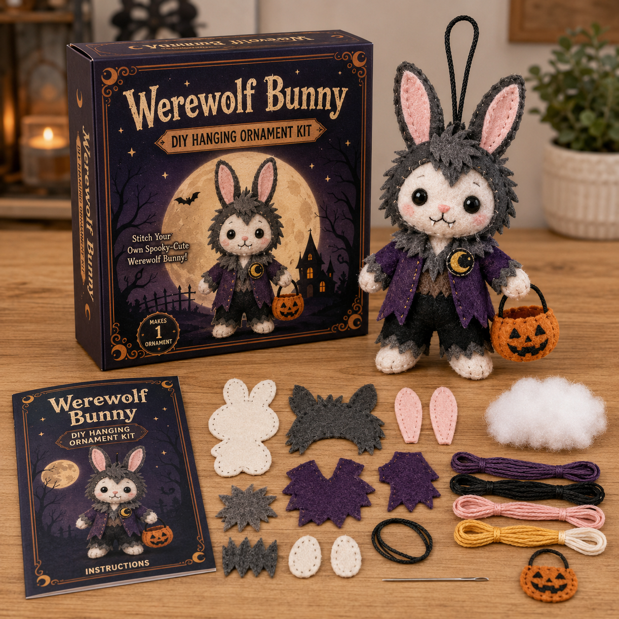 🎃🧵 Spooky Critters Halloween DIY Ornament Collection - BUY 3 GET 1 FREE（4 PCS）