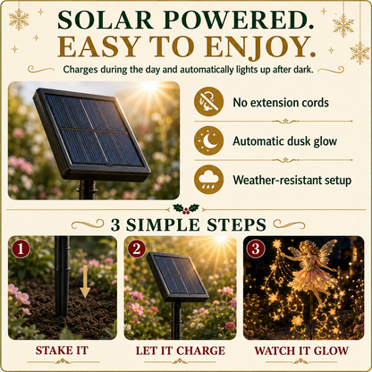 ✨ Enchanted Flower Fairy Solar Garden Light – Magical Glowing Outdoor Christmas Yard Decor 🧚🌸