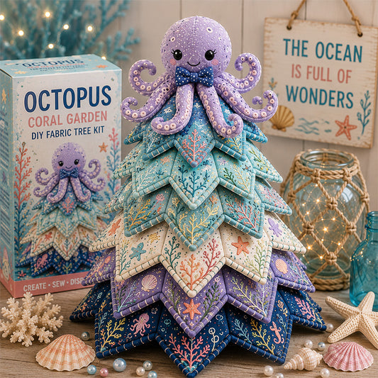 🔥Last Day Buy 3 Get 1 Free - Ocean Friends DIY Patchwork Christmas Tree Kit 🌊🎄