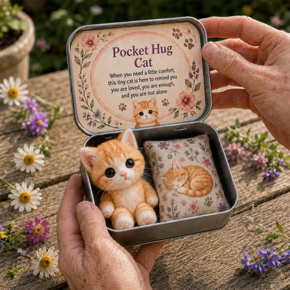 🔥Last Day Buy 3 Get 1 Free - Pocket Hug Plush Keepsake Tin, Mini Portable Comfort Pocket Plush Toy