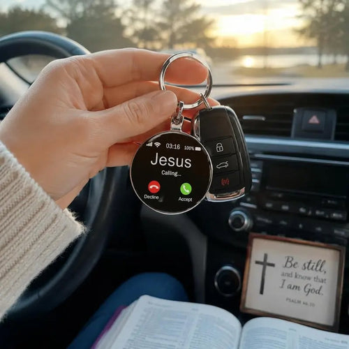 ⏰Limited Stock 60% OFF✝️❤️Jesus Calling Christian Key Ring – Inspirational Faith Gift & Religious Reminder