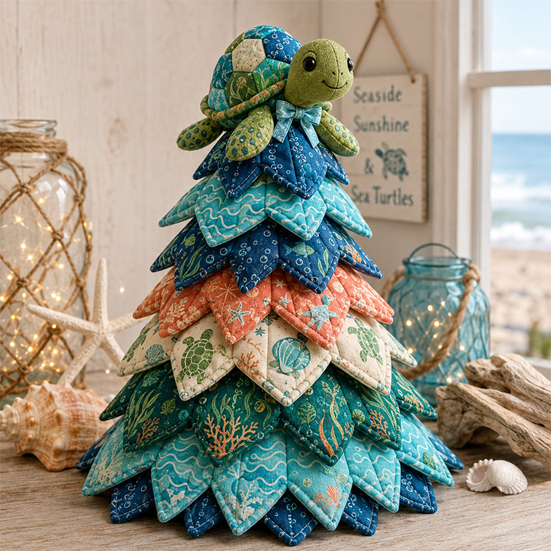 🔥Last Day Buy 3 Get 1 Free - Ocean Friends DIY Patchwork Christmas Tree Kit 🌊🎄