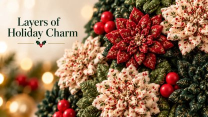 🎄✨Christmas Fabric Flower Door Hanging DIY Kit – Layered Holiday Décor