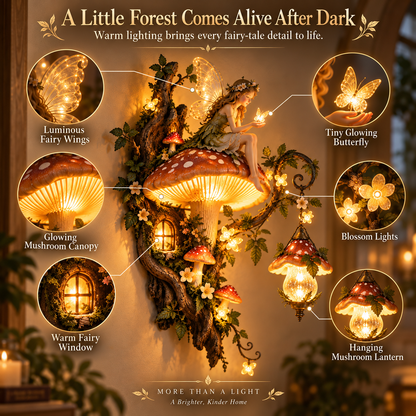 ⏰Limited Stock 50% OFF - 🧚✨ Enchanted Mushroom Fairy Wall Light 🍄🌿