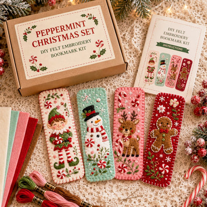 ⏳ Last Day 49% OFF – 🎄 DIY Felt Embroidery Bookmark Kit