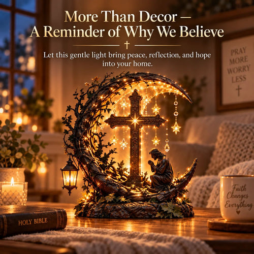 ✨✝️ Light of Faith™ Illuminated Cross Prayer Tabletop Decor