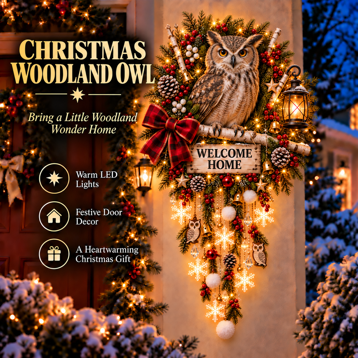 ⛄ Christmas Welcome Glow™ Lighted Holiday Entryway Decor🎄