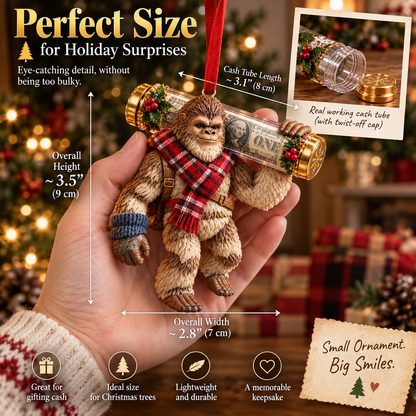 🔥Buy 3, Get 1 Free - 🎄👣 Bigfoot Cash Keeper™ – 15 Funny Christmas Cash Holder Ornaments 💵🎁