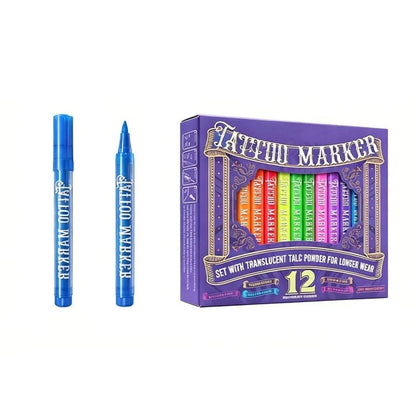✨ Neon Glow Body Art Pens – Colorful Party Tattoo Drawing Set