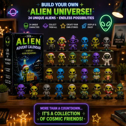⏳ Last Day 49% OFF – 👽 24 Days Of Alien Advent Calendar | 24 Unique No-Repeat Collectible Alien Characters for Space Lovers, Kids & Sci-Fi Fans 🚀