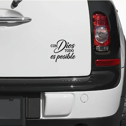 ✨ 50% OFF Con Dios Todo Es Posible Faith Vinyl Decal – Inspirational Spanish Sticker
