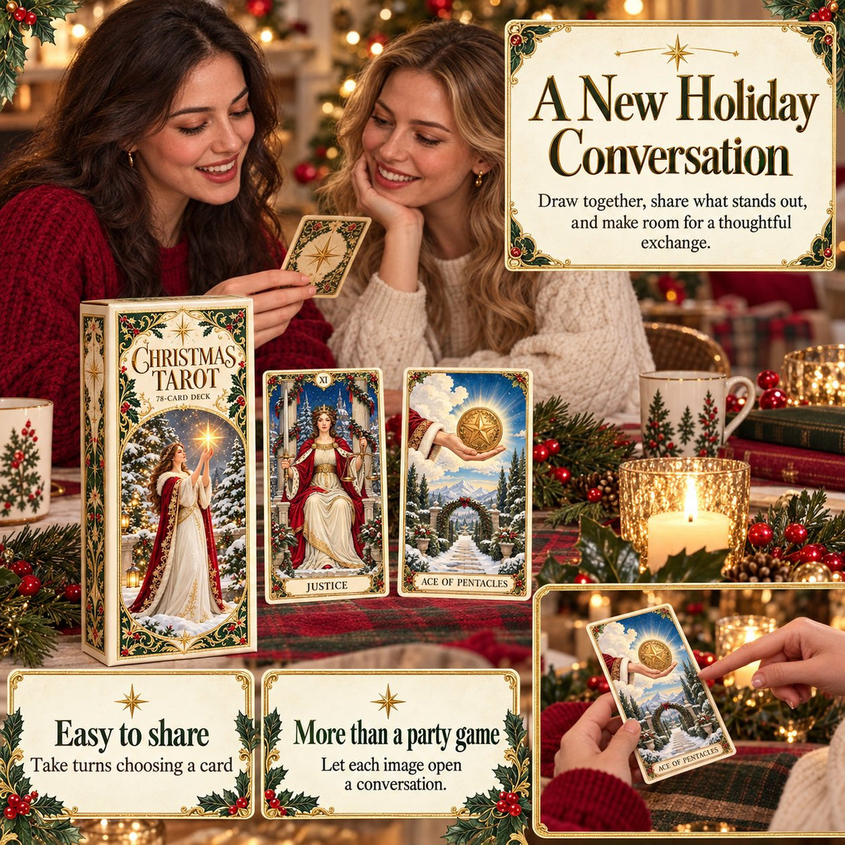 🔥Last Day 50% OFF -🎄 Christmas Magic Tarot Deck | 78 Festive Cards & 12-Day Holiday Ritual
