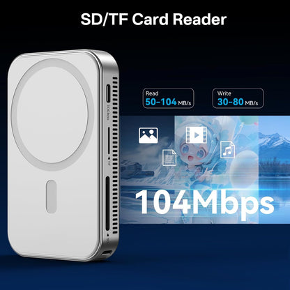 🧲 10Gbps Magnetic SSD Enclosure & Docking Station  – High-Speed M.2 NVMe SSD Storage Adapter with Multi-Port Expansion