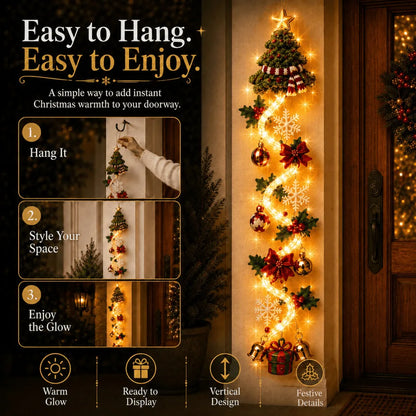 ⏳ Last Day 48% OFF  🎄Glowing Christmas Door Hanger | 6 Festive Lighted Designs with Warm Glow, Dimensional Details & Space-Saving Vertical Décor ✨