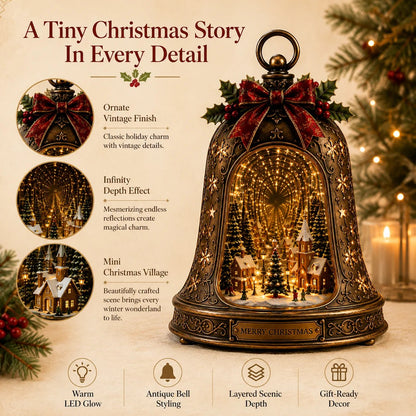 🎄 Christmas Village Infinity Bell – Lighted 3D Holiday Decor